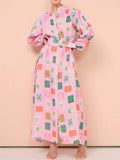 Button Front Long Sleeve Shirt Dress DJPT