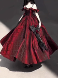 Ball Gown Straps Long Burgundy Ruffles Lace Prom Dresses Birthday Outfits SD461
