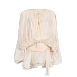 Tie Neck Long Sleeve Mini Dress DJPT