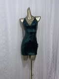 Sheath Green Sequin Travel Vacation Dress Short Birthday Dress SD0065