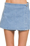 Wrap Front Skort Denim Shorts DJPT