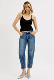 Full Size Low Rise Crop Boyfriend Jeans Plus Size DJPT