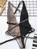 Leopard Plunge One-Piece Swimwear DJPT