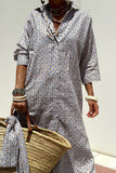 Button Up Three-Quarter Sleeve Dress DJPT
