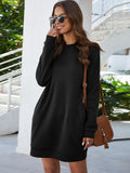 Lane Round Neck Long Sleeve Mini Dress with Pockets DJPT