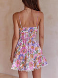 Print Tie-Front Cami Dress with Lace Trim DJPT