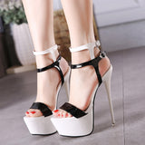 Sexy Nightclub Ultra-High Heel Waterproof Table Color Large Size Women's Fine Sandals High Quality Shoes