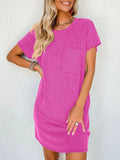 Round Neck Short Sleeve Mini Dress DJPT
