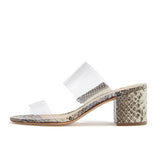 PVC Cork Snake Velvet Velvet Patent PU Coarse Heel Heel Cool Drag Large-Size Dew And Follow-Up High Quality Shoes