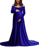 And Winter 2025 Women's Gold Velvet Pregnant Woman V-Necked Tail Dress Photo Dress 1937 Maternity