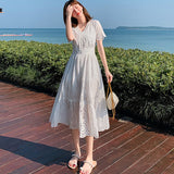 Dress 2024 New Super Fairy Bali White Seaside Tour Dress Maldives Thin Meat Dress