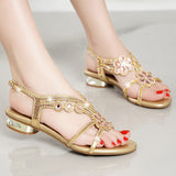 Sandals Women's Summer 2025 New Water Drill With Anti-Slip Flat Shoes Fairy Wind Sandals Wear High Quality Shoes