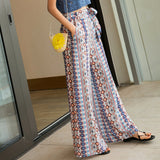 Long Pants Women's National Style Wide Leg Pants Feel Thai Tourism Wearing Seaside Resort Beach Pants Summer