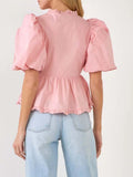 Sleeve Peplum Blouse DJPT