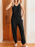 Knit V-Neck Tank and Pants Lounge Set DJPT