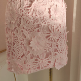A Line Spaghetti Straps Pink Lace Vacation Dresses Short Birthday Outfits SD330