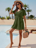 V-Neck Short Sleeve Dress DJPT
