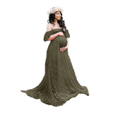 Women's Lace Pregnant Women Tail Short-Sleeved Dress Photography Flying Sleeve Dress 8919 (Special Price) Maternity