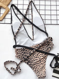 Leopard Plunge One-Piece Swimwear DJPT