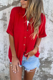 Size Casual Button Down Short Sleeve Loose Shirt Plus Size DJPT