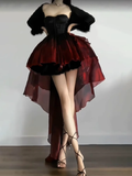 Ball Gown Sweetheart Burgundy Short Birthday Dresses Birthday Outfits SD505