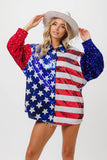 Velvet Sequin American Flag Shirt DJPT