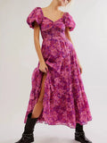 Sweetheart Neck Puff Sleeve Maxi Dress DJPT