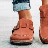 Toe Low Heel Buckle Loafers DJPT