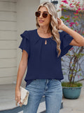 Neck Ruffled Layered Sleeve Blouse DJPT
