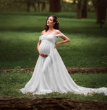 Women's Lace With Spinning Pregnant Women Floating Tail Fluttering Sleeves Photography Dress 1110 Maternity