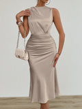 Round Neck Sleeveless Midi Dress DJPT