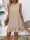 Hem Round Neck Sleeveless Dress DJPT