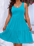 Size Tiered Scoop Neck Tank Dress DJPT