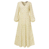 And Winter Explosion Chiffon Dress Female V-Neck Large Pendant High-End Explosive Temperament Leisure DJPT