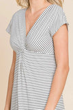 Code Full Size Striped Twisted Detail Dress DJPT