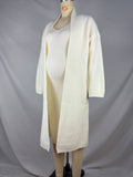 White Knitting V-Neck Bodycon Two Pieces Cardigan Elegant Baby Shower Maternity Maxi Sweater Dress Maternity