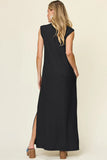 Take Full Size Texture Mock Neck Sleeveless Maxi Dress DJPT