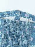 Print Strapless Top and Skort Denim Set DJPT