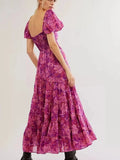 Sweetheart Neck Puff Sleeve Maxi Dress DJPT