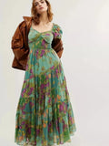 Sweetheart Neck Puff Sleeve Maxi Dress DJPT