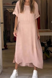 Size Relaxed Fit Short Sleeves Dress Plus Size DJPT