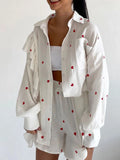 Heart Print Shirt and Shorts Set DJPT