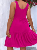 Size Tiered Scoop Neck Tank Dress DJPT