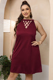 Size Cutout Round Neck Sleeveless Dress DJPT