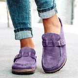 Toe Low Heel Buckle Loafers DJPT