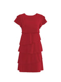 Layered Round Neck Ruffled Sleeve Dress DJPT