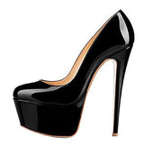 Women's Round Head Waterproof Table Ultra-High Heel Shoes Large-Size Single Shoes Sexy Platform Heels High Quality Shoes