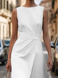 Neck Sleeveless Midi Dress DJPT