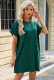 Neck Rolled Short Sleeve Tee Dress DJPT