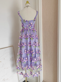 A line Straps Sleeveless Lilac Floral Party Dress Short Birthday Outfits SD383